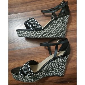 Ashley Stewart Beaded Tribal Wedges (Wide Width)